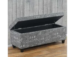 Vente-unique Kleine Opberger En Slaapkameraccessoire-Opbergkist Kriens, Belettering, Grijs