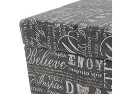 Vente-unique Kleine Opberger En Slaapkameraccessoire-Opbergkist Kriens, Belettering, Grijs