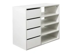 Vente-unique Schoenenkast-Opbergmeubel En Schoenenkast Emeric - 4 Laden & 4 Nissen - Wit