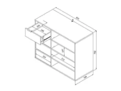 Vente-unique Schoenenkast-Opbergmeubel En Schoenenkast Emeric - 4 Laden & 4 Nissen - Wit