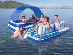 Bestway Watersport-Opblaaseiland Met Afneembaar Zonnescherm - 373 X 264 Cm - Azulio Van