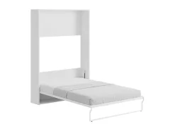 Vente-unique Tweepersoonsbed-Opklapbaar Bed 140 X 200 Cm - Verticale Handmatige Opening - Wit - Malina Ii