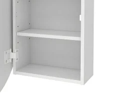 Vente-unique Muurkast Badkamer-Ovaal Badkamermeubel Met Spiegel Ruri - Wit
