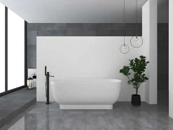 Shower & Design Halfvrijstaand Bad-Ovaal Halfvrijstaand Bad - 240 L - 150 X 76 X 58 Cm - Wit - Acryl - Vogler
