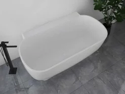 Shower & Design Halfvrijstaand Bad-Ovaal Halfvrijstaand Bad - 240 L - 150 X 76 X 58 Cm - Wit - Acryl - Vogler