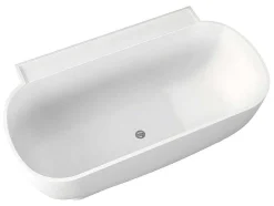 Shower & Design Halfvrijstaand Bad-Ovaal Halfvrijstaand Bad - 240 L - 150 X 76 X 58 Cm - Wit - Acryl - Vogler
