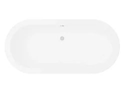 Shower & Design Vrijstaand Bad-Ovaal Vrijstaand - 200 L - 170 X 80 X 58 Cm - Mat Zwart - Acryl - Neptuna