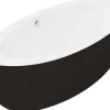 Shower & Design Vrijstaand Bad-Ovaal Vrijstaand Bad - 251 L - 185 X 90 X 58 Cm - Zwart - Acryl - Marmati