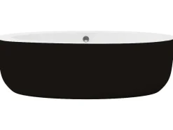 Shower & Design Vrijstaand Bad-Ovaal Vrijstaand Bad - 251 L - 185 X 90 X 58 Cm - Zwart - Acryl - Marmati