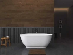 Shower & Design Vrijstaand Bad-Ovaal Vrijstaand Bad - 210L - 150 X 74 X 57 Cm - Wit - Acryl - Mobula
