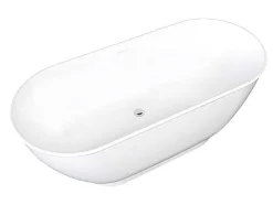 Shower & Design Vrijstaand Bad-Ovaal Vrijstaand Bad - 210L - 150 X 74 X 57 Cm - Wit - Acryl - Mobula
