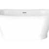 Shower & Design Vrijstaand Bad-Ovaal Vrijstaand Bad - Retro-Stijl - 180 L - 150 X 74 X 63 Cm - Wit - Acryl - Pelmato