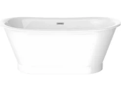 Shower & Design Vrijstaand Bad-Ovaal Vrijstaand Bad - Retro-Stijl - 180 L - 150 X 74 X 63 Cm - Wit - Acryl - Pelmato
