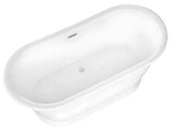 Shower & Design Vrijstaand Bad-Ovaal Vrijstaand Bad - Retro-Stijl - 180 L - 150 X 74 X 63 Cm - Wit - Acryl - Pelmato
