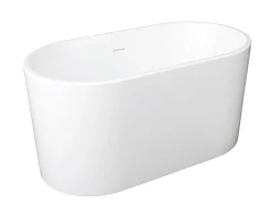 Shower & Design Vrijstaand Bad-Ovalen Losstaand Bad - 180 L - 130 X 71 X 58 Cm - Wit - Acryl - Apogon