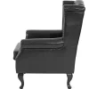 Vente-unique Fauteuil Met Holle Rugleuning-Oxford Fauteuil, Zwart Zonder Voetenbank