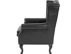 Vente-unique Fauteuil Met Holle Rugleuning-Oxford Fauteuil, Zwart Zonder Voetenbank
