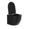 Vente-unique Hangend Toilet-Pakket Zwevend Toilet Mat Zwart Met Frame En Drukplaat - Javoine
