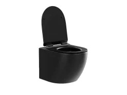 Vente-unique Hangend Toilet-Pakket Zwevend Toilet Met Sierframe - Matzwart - Javoine