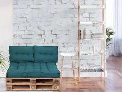 OZAIA Tuindecoratie-Palletkussen Baila - Katoen En Polyester - 80X120X12 Cm - Blauw