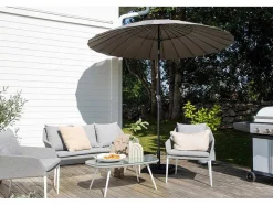 Vente-unique Parasol-Palmetto Parasol Met Kantelfunctie Grijs.