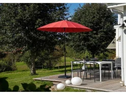 Vente-unique Parasol-Palmetto Parasol Met Kantelfunctie Rood.