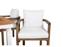 Vente-unique Loungeset-Panama Tuinmeubelset Tafel 90X152/210Cm En 4 Stoel Erica Naturel, Wit.