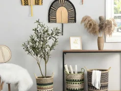OZAIA Decoratieve Wandplaat-Papieren Wandwaaier - 45 X 58 Cm - Naturel En Zwart - Zawane