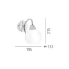EPIKASA Wandlamp-Pavia Wandlamp, Satijn, Wit, 19,5X13,5X21,5 Cm,