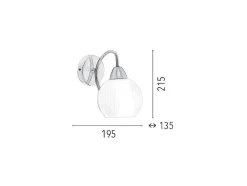 EPIKASA Wandlamp-Pavia Wandlamp, Satijn, Wit, 19,5X13,5X21,5 Cm,