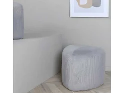Venture Home Poef-Peg Poef, Hocker O46Cm Fluweel Grijs.