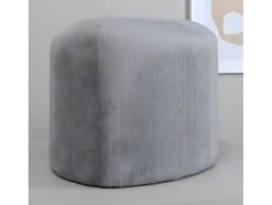 Venture Home Poef-Peg Poef, Hocker O46Cm Fluweel Grijs.