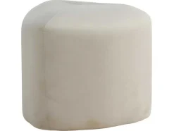 Venture Home Poef-Peg Poef, Hocker O46Cm Velours Wit.