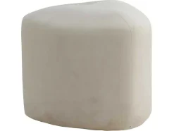 Venture Home Poef-Peg Poef, Hocker O46Cm Velours Wit.