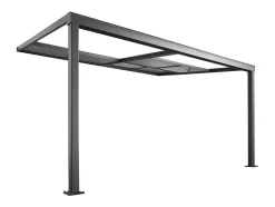 EXPERTLAND Prieel, Pergola, Gazebo En Kiosk-Pergola Voor Tegen De Muur Met Schuifbaar Dak - 12 M - Antraciet - Izeda