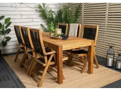 Vente-unique Tuinset-Peter Tuinstoel 5 Pos. Instelbaar Zwart, Acacia.