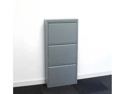 Vente-unique Schoenenkast-Pisa Schoenenkast Grijs Metaal Met 3 Vakken.