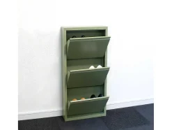 Vente-unique Schoenenkast-Pisa Schoenenkast Groen Metaal Met 6 Vakken.