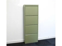Vente-unique Schoenenkast-Pisa Schoenenkast Groen Metaal Met 4 Vakken.
