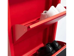 Vente-unique Schoenenkast-Pisa Schoenenkast Rood Metaal Met 9 Vakken.