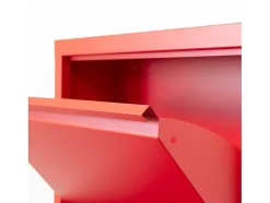 Vente-unique Schoenenkast-Pisa Schoenenkast Rood Metaal Met 9 Vakken.