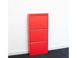 Vente-unique Schoenenkast-Pisa Schoenenkast Rood Metaal Met 9 Vakken.
