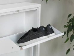Vente-unique Schoenenkast-Pisa Schoenenkast Wit Metaal Met 5 Vakken - Set Van 3.