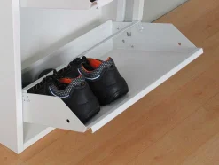 Vente-unique Schoenenkast-Pisa Schoenenkast Wit Metaal Met 5 Vakken - Set Van 2.