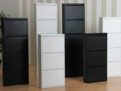 Vente-unique Schoenenkast-Pisa Schoenenkast Wit Metaal Met 5 Vakken - Set Van 2.