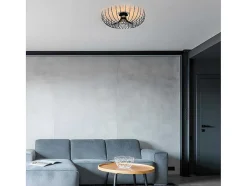Vente-unique Plafondlamp-Plafondlamp Aspendos - D.56 X H. 16 Cm - Zwart