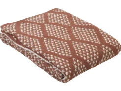 OZAIA Huistextiel-Plaid Oyace - Acryl En Wol - 130 X 170 Cm - Ivoor En Rood