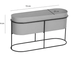 OZAIA Decoratieobject Voor Binnen-Plantenbak Voor Binnen Op Poten - L74 X H40 Cm - Metaal - Lichtgrijs - Ravina