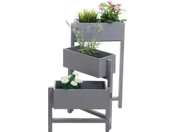 Vente-unique Tuinopslag-Plantenrek Staand Rek, Grijs-Blauw