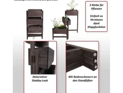 Vente-unique Tuinopslag-Plantenrek Staand Rek, Wit